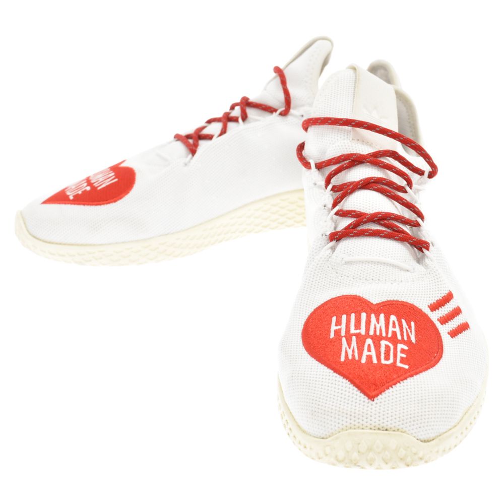 adidas (アディダス) ×HUMAN MADE ×PHARRELL WILLIAMS TENNIS HU EF2392 ヒューマンメイド ファレルウィリアムス  テニスヒュー ローカットスニーカー US10/28.0cm ホワイト/レッド - メルカリ