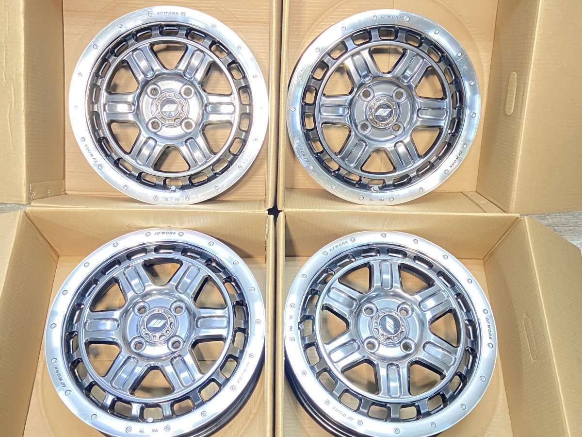 15x5.0 45 100-4穴nWORK CRAG CG-TG2 n中古ホイール 4本セットn a15240910055