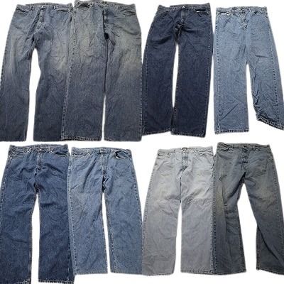 古着卸 まとめ売り リーバイス 505 デニム パンツ 8枚セット (メンズ W40 /W42 /W44 /W46 ) インディゴブルー  ストレート フェード MU1566