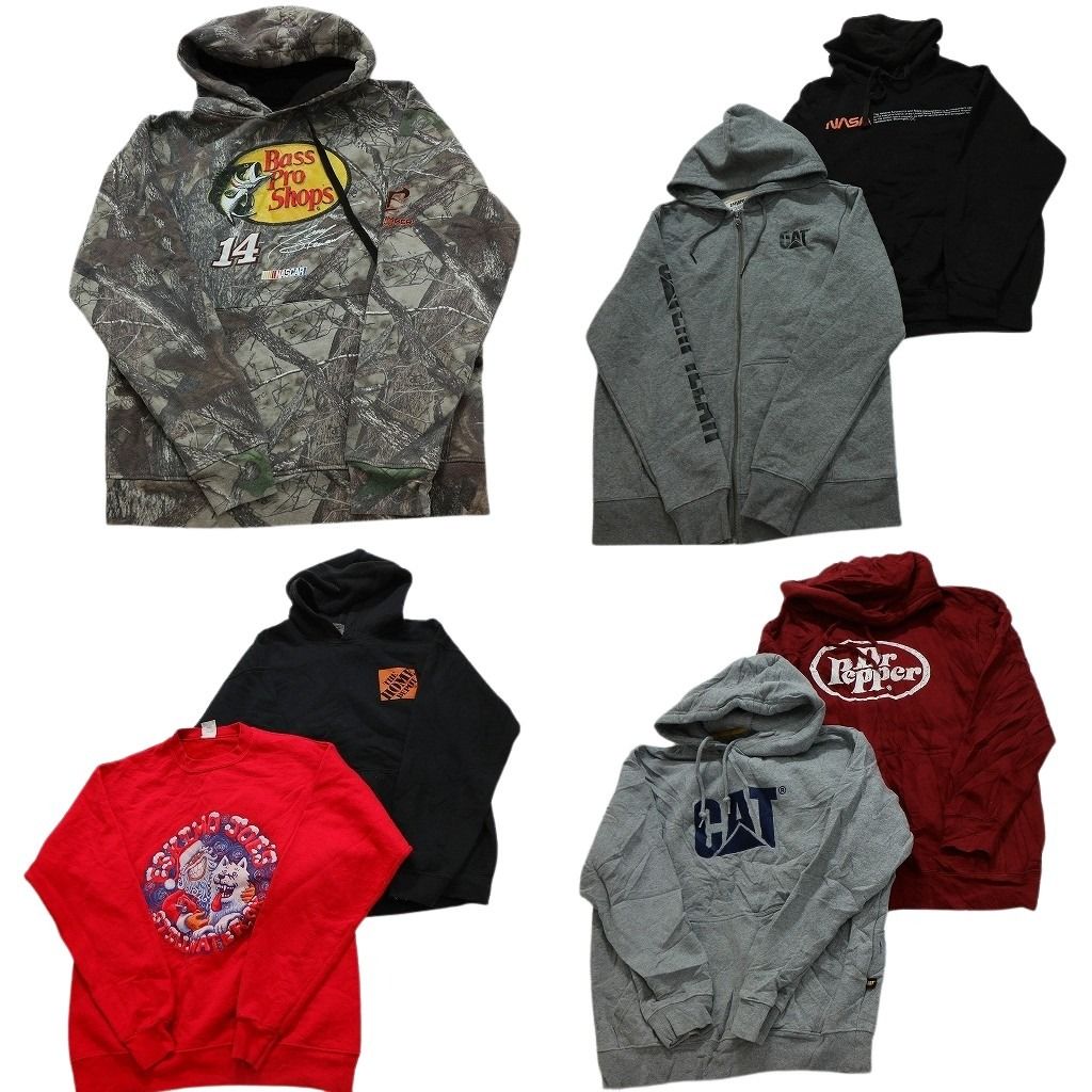 古着卸 まとめ売り 有名企業 スウェット 7枚セット (メンズ Ｓ /Ｍ ) ドクターペッパー NASA キャタビラー  古着 NC1218