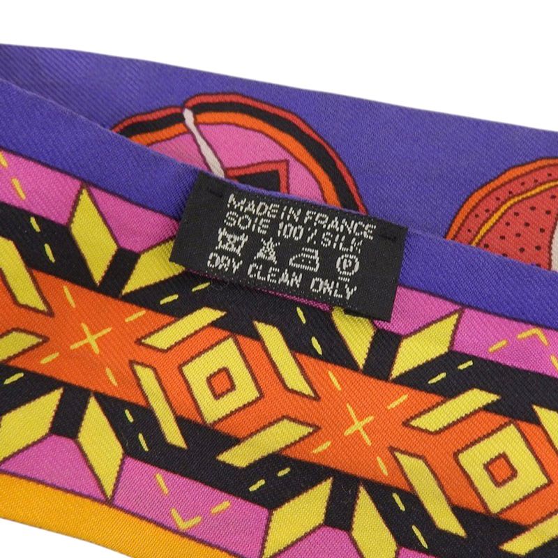 エルメス HERMES ツイリー スカーフ シルク パープル系 中古 新