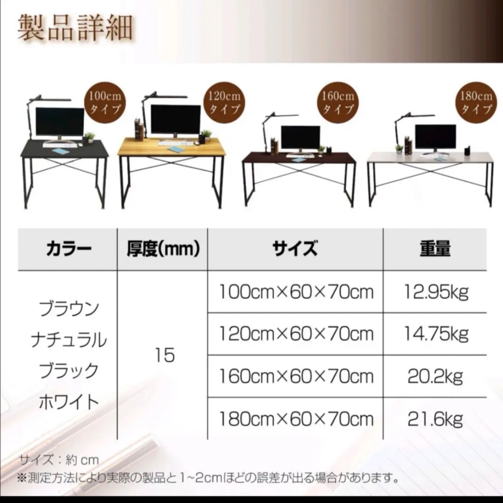 ワークデスク パソコンデスク 180cm  ホワイト 865