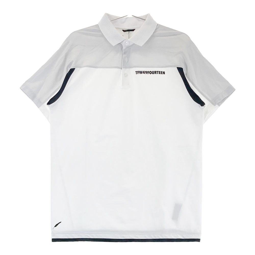 【美品】TFW49 半袖ポロシャツ　サイズ:XL TFW49 - LINE SLEEVE POLO | ポロシャツ | ホワイト×ライト