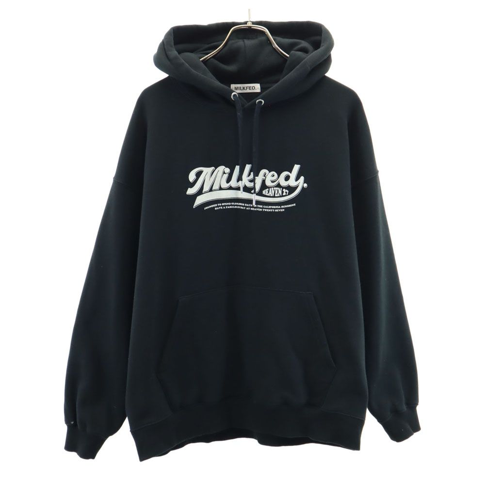 ミルクフェド 長袖 パーカー ONESIZE ブラック MILKFED. 裏起毛 メンズ