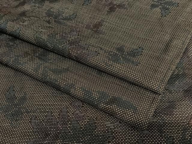 平和屋着物○本場大島紬 泥染め 9マルキ 草花文 正絹 逸品 AAAV7112zg