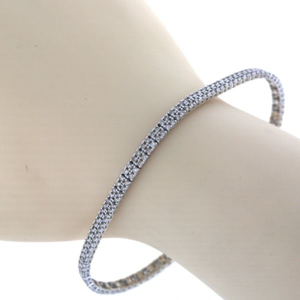 K18WG ホワイトゴールド テニス ブレスレット ダイヤモンド 2.00ct 