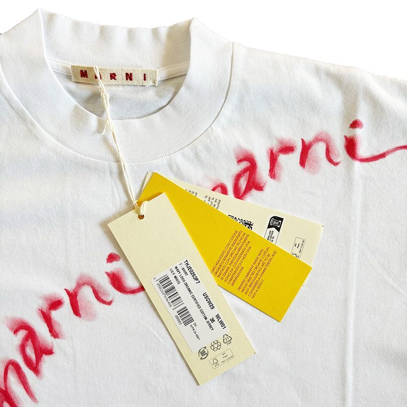 ☆2024春夏新作☆MARNI マルニ THJE0263P7 USCW29 WLW01 ロゴ プリント Tシャツ カットソー 半袖 レディース