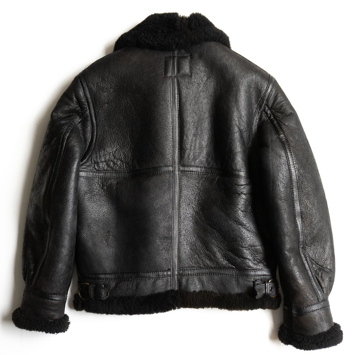 美品/希少 schott フライトジャケット　B-3 ブラック　ロゴ金具　44 希少 schott B-3 フライトジャケット ムートン ロゴ金具 44
