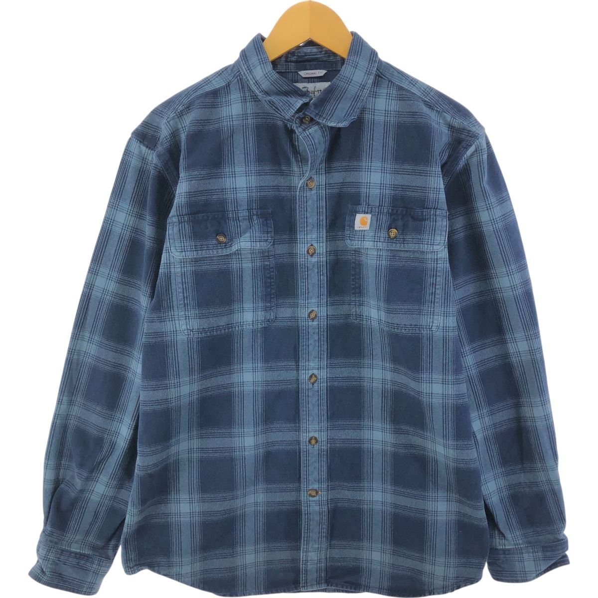 古着 カーハート Carhartt 長袖 ヘビーネルチェックシャツ メンズM相当/eaa522577