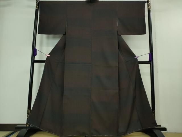 平和屋本店□極上 お召 変わり市松 逸品 未使用 DZAA6640kh5