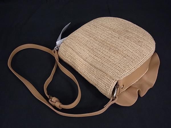 □極美品□ HELEN KAMINSKI ヘレンカミンスキー ラフィア×レザー