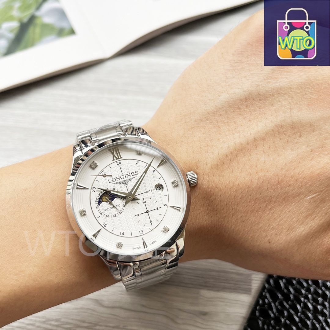 今日 Longines Classic Tri-Time メンズ腕時計