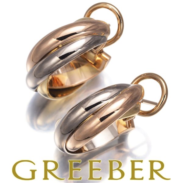 カルティエ トリニティピアス スリーカラー フープ K18YG|WG|PG 178383