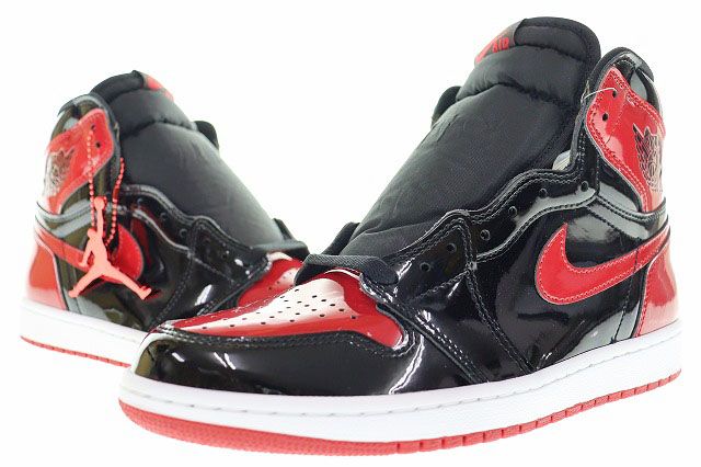 ナイキ NIKE AIR JORDAN 1 RETRO HIGH OG PATENT BRED 2022 27cm 555088-063 エア ジョーダン I レトロ ハイ パテント ブレッド 【ブランド古着ベクトル】【中古】240428