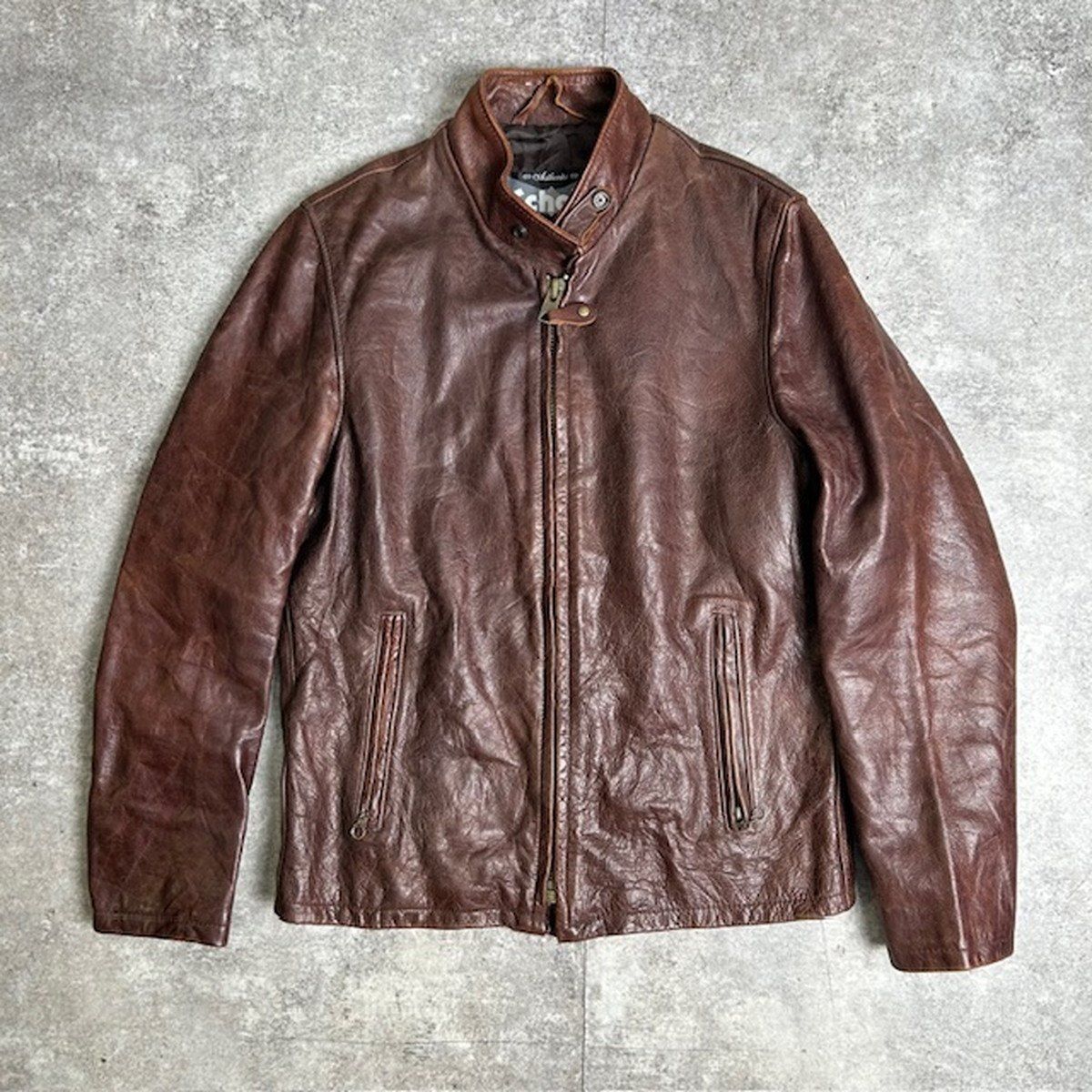 ボアライナー付 schott ショット 641SP 黒革シングルライダース 40