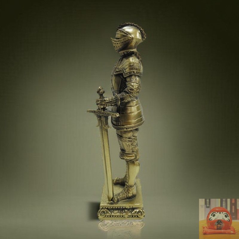 中世騎士ブロンズ像置物 騎士像 オブジェ 彫像 鎧 中世 ヨーロッパ 西洋風 インテリア