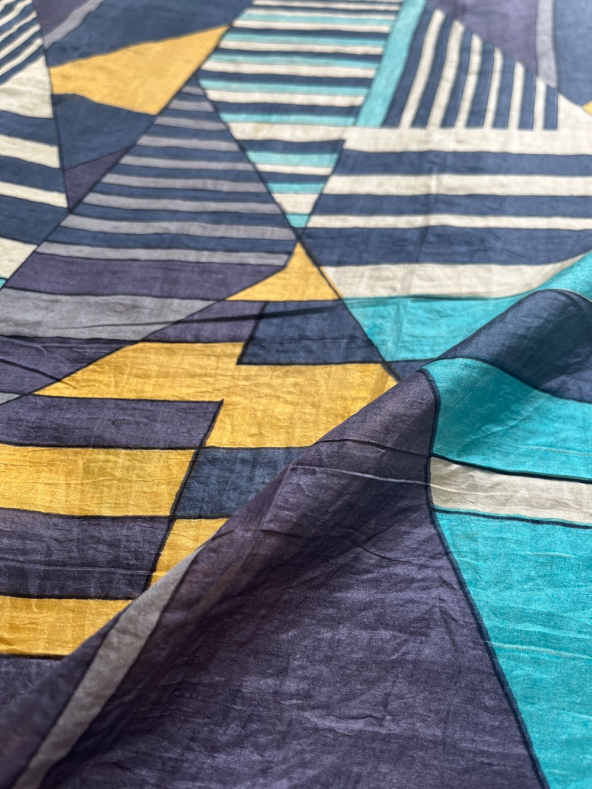 silk geometric art deco scarf