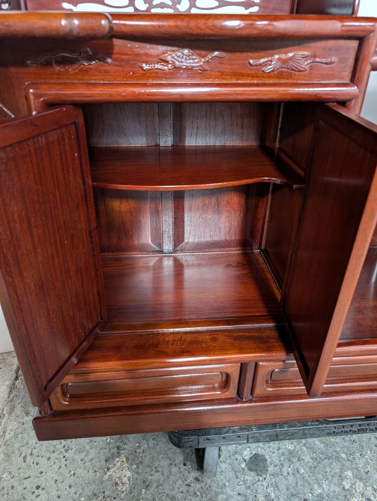 飾り棚 唐木家具 無垢 花梨 カリン 違い棚 天然木 花梨家具 - メルカリ