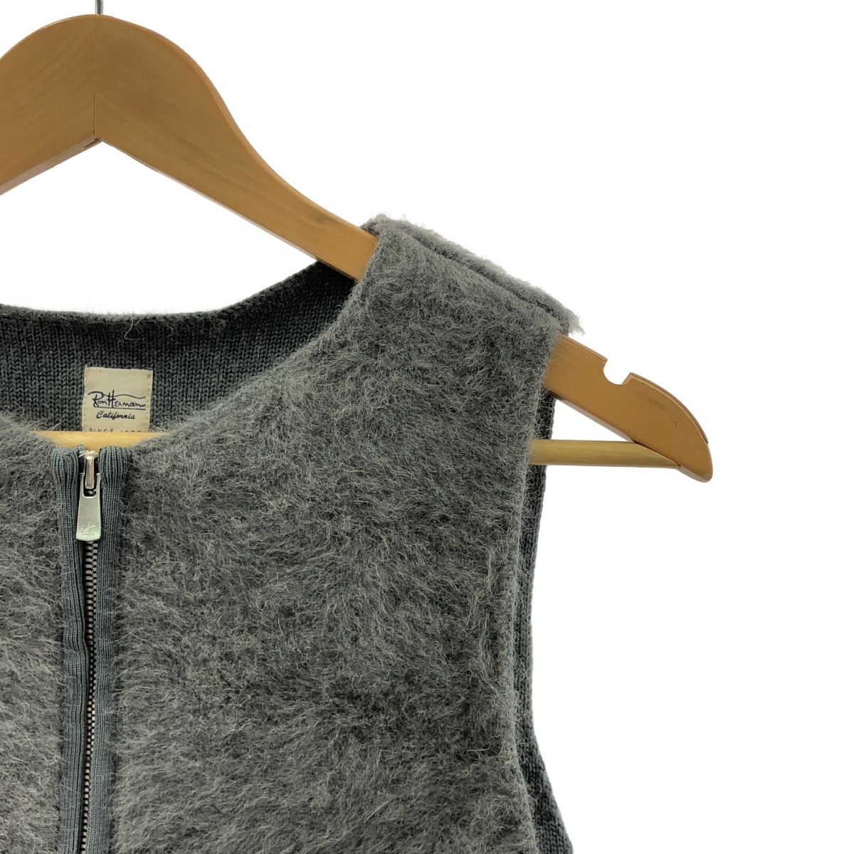 Ron Herman ロンハーマン 2025 AW Fox Cashmere Vest カシミヤ ブレンド ファー ダブルジップ ベスト XS グレー レディース