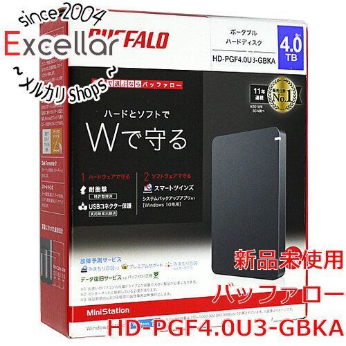 [bn:10] BUFFALO製PortableHD　HD-PGF4.0U3-GBKA　4TB