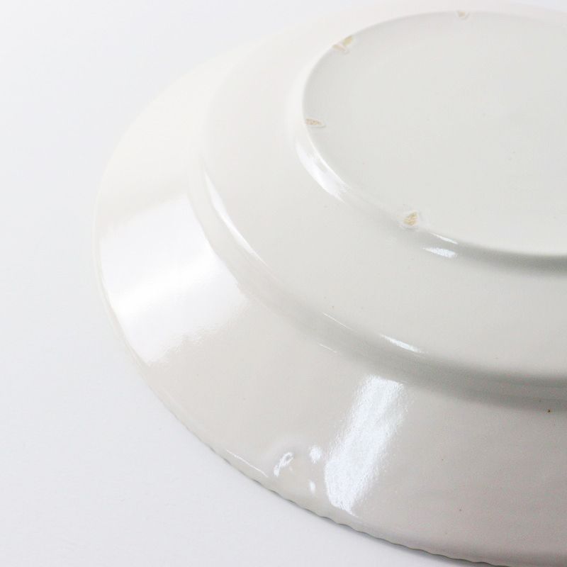 美品 岡田直人 ふちしのぎプレート L/オフホワイト うつわ 食器
