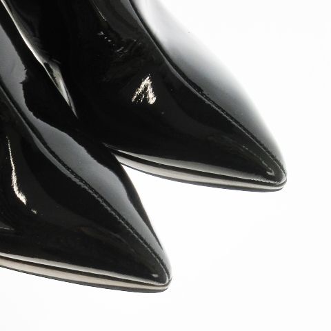  エリン ELIN ショートブーツ ミドル レザー 革 エナメル ハイヒール ポインテッドトゥ 37 24.0 cm 黒 ブラック CK 15 GY 19 その他 トップス