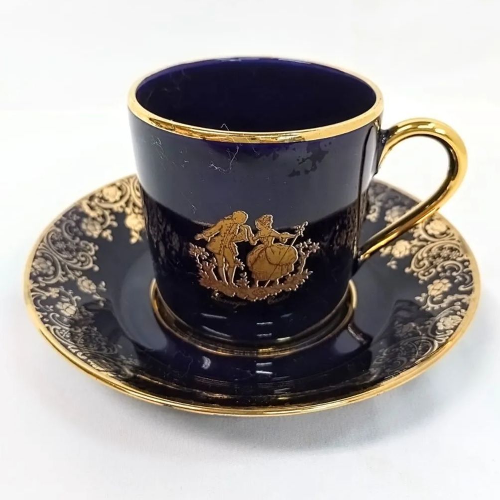 LIMOGES CASTEL カップ&ソーサー リモージュキャッスル　フランス製　ヴィンテージ　アンティーク調　陶磁　陶磁器 《 NO 00565》