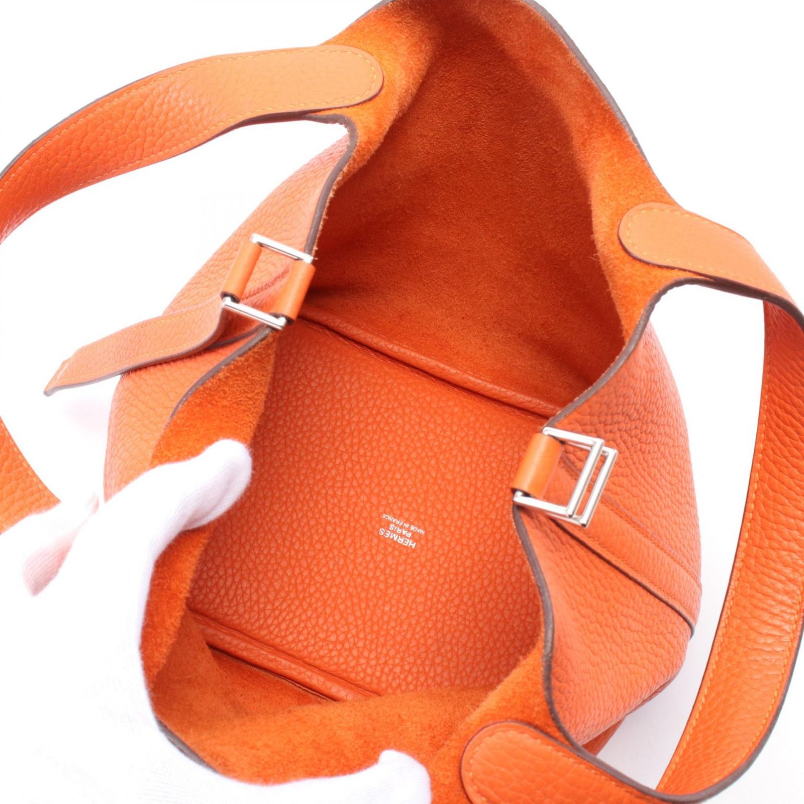 エルメス HERMES ハンドバッグ ピコタンロックPM オレンジ