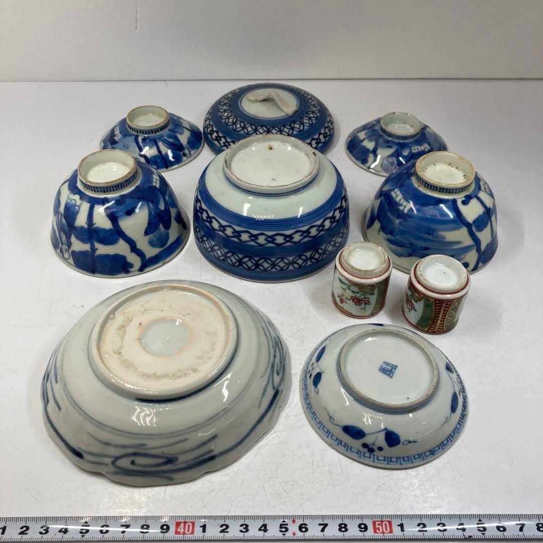 古伊万里 染付蓋茶碗、皿等7点 東Y5-0614① - メルカリ