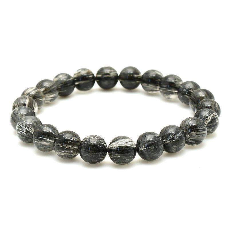 強力な浄化と守護の石 8mm ブラックトルマリンインクォーツブレスレット 一点物 GHB59 精神安定 邪気払い グラウンディング 冷静な判断力 高品質 プレゼント 贈り物 天然石19ｇ 浄化発送 メンズ レディース ギフト 京海堂 天然石の卸 京の蔵