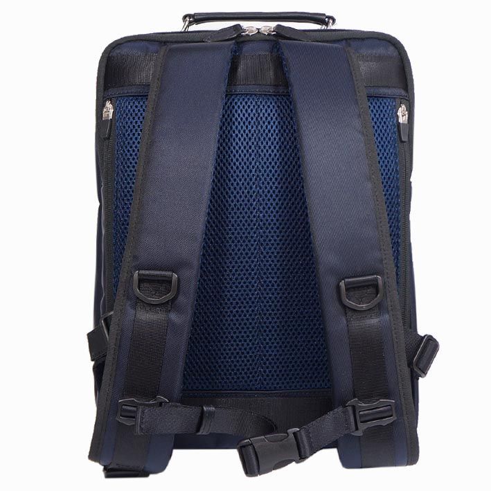 タケオキクチ TAKEO KIKUCHI 牛革使い ビジネスリュック ネイビー 紺