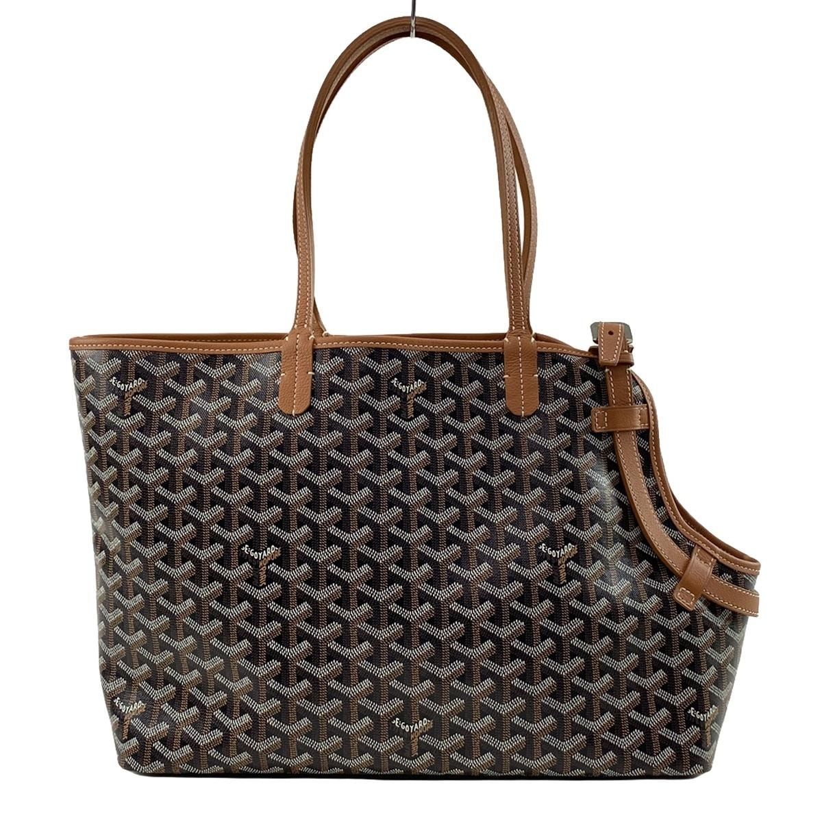 GOYARD(ゴヤール) トートバッグ シアン・グリ バッグ CHIENGPMLTY01CL03P 黒×ブラウン ペット用バッグ レザー - メルカリ