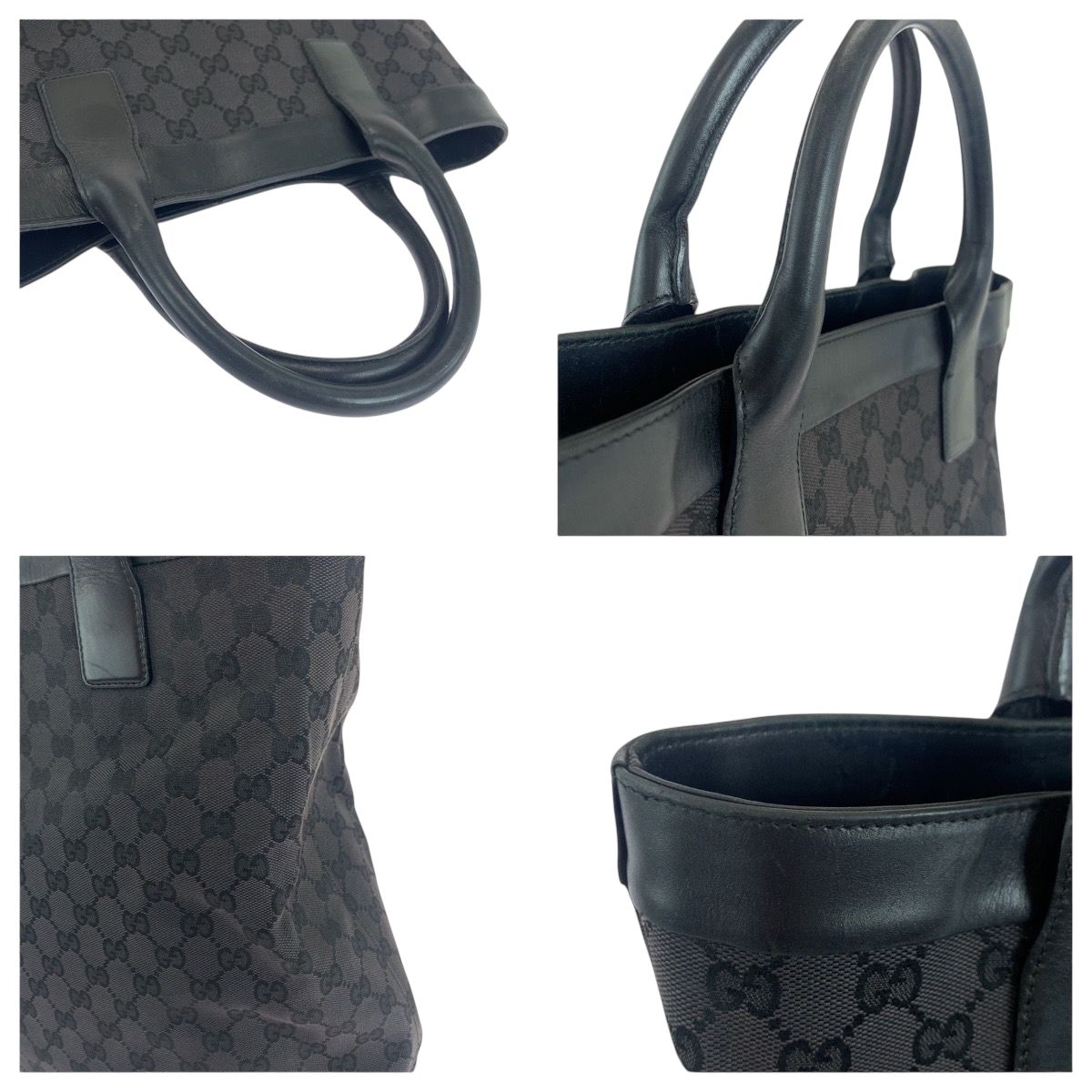 GUCCI グッチ ブラック 黒 シルバー金具 GGキャンバス 002 1141 トート  