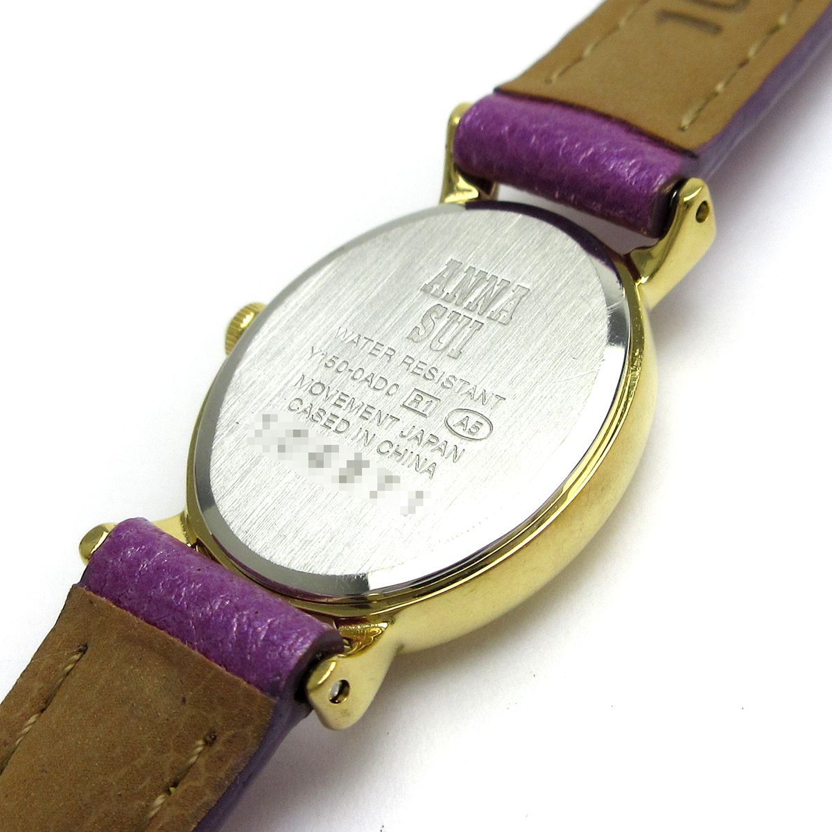アナスイ 時計 カットガラス ゴールド レディース パープル シルバー文字盤 Y150-0AD0 ANNA SUI 婦人 紫 クォーツ