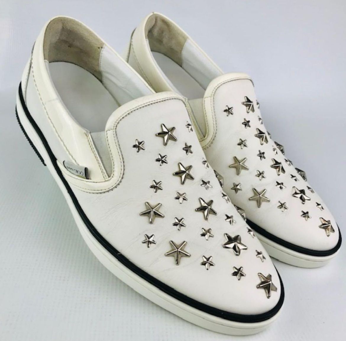 JIMMY CHOO☆ジミーチュウ・メンズ レザー切替し メタルスタースタッズ 