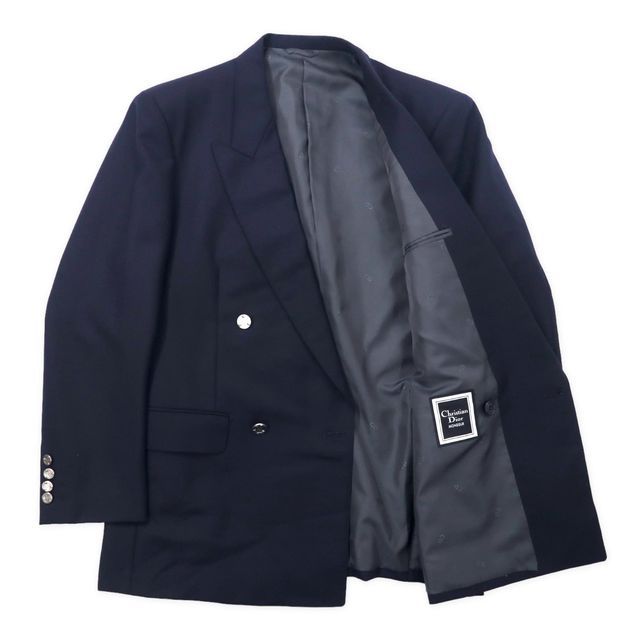 美品　クリスチャンディオール　テーラードジャケット　紺　170 M位　ロゴボタン Christian Dior - クリスチャンディオール CHRISTIAN DIOR