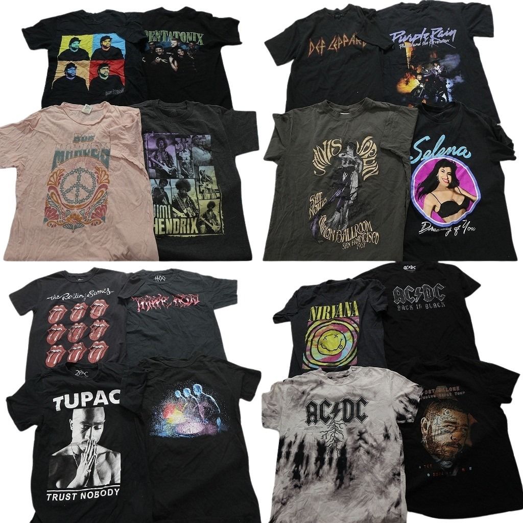 古着卸 まとめ売り 音楽・バンド 半袖Tシャツ 16枚セット (メンズ S  