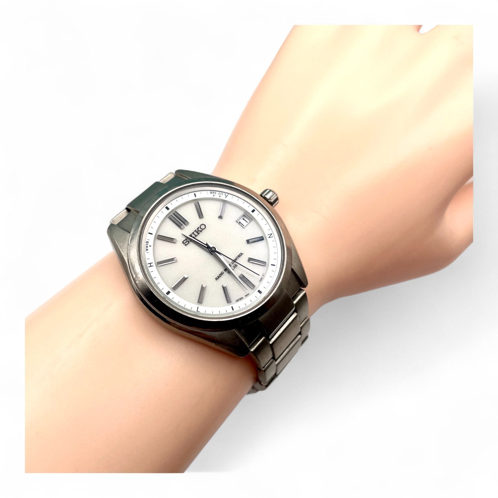 稼働 SEIKO セイコー 7B24-0BH0 メンズ ソーラー電波腕時計 アナログ 多機能モデル 正確＆安心の国産時計 動作品 3813-10-450