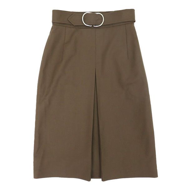 極美品 HERMES エルメス 2022AW ウール インバーテッドプリーツ ミディ  