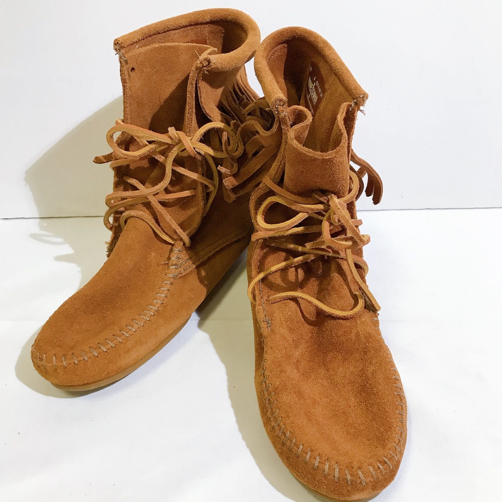 美品】MINNETONKA ミネトンカ ブーツ フリンジ レースアップ