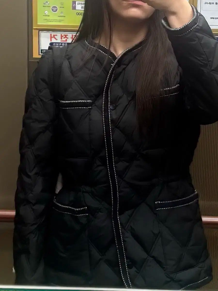 SOUP 軽量キルティングダウンジャケット ブラック