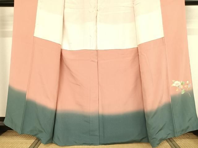 平和屋着物○十日町友禅 女流作家 遠田藤舟 訪問着 枝花文 暈し染め