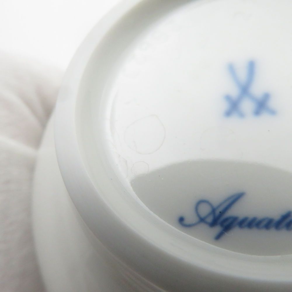 Meissen マイセン　歴代双剣マーク小皿　Aqualinla アクアティンタ 美品 MEISSEN マイセン 300周年 双剣マーク アクアティンタ
