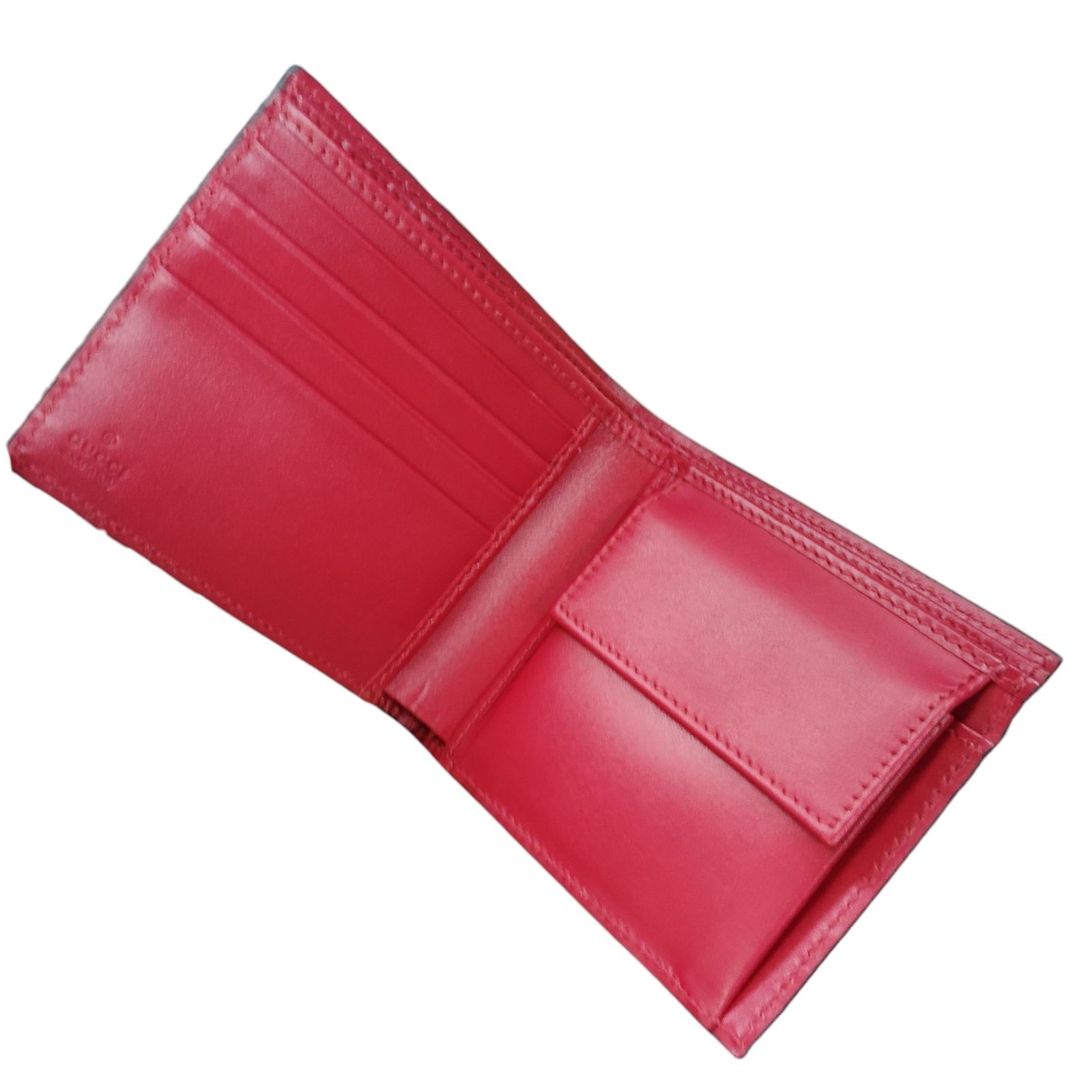 中古品】 GUCCI グッチ グッチシマ レッド 2つ折財布 レディース 財布
