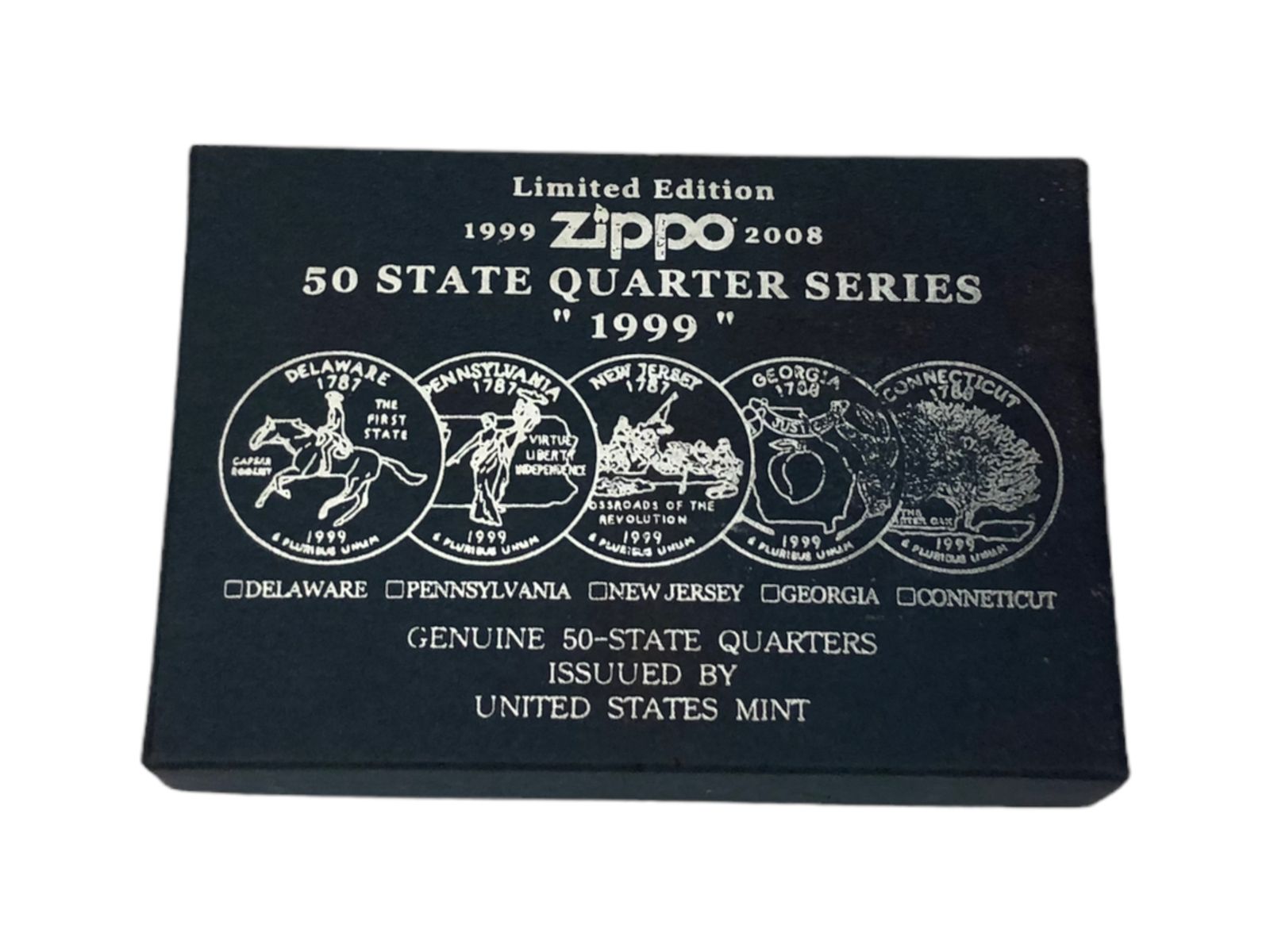 2M2-1「Zippo 50 STATE QUARTER SERIES ペンシルバニア州 記念コイン付」1999年製 米国50州 限定品 ジッポー 煙草 たばこ 喫煙具 現状品