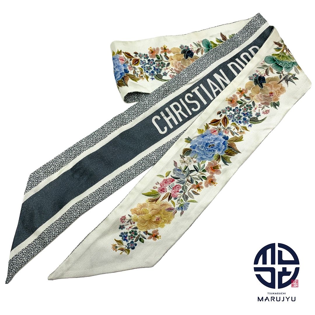 ChristianDior クリスチャンディオール 25JAH1061606 ブランドロゴ 花柄 フラワー ミッツァ スカーフ ブランド 小物