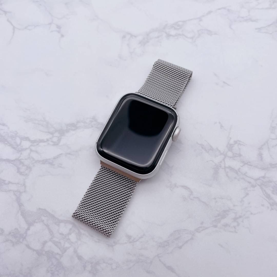 Apple Watchミラネーゼループバンド シルバー 42 44 45 - 時計