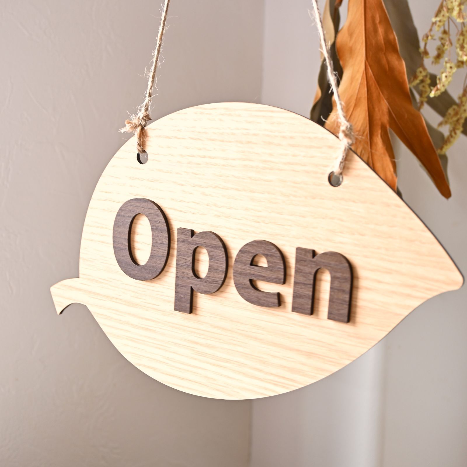 葉っぱのOPEN CLOSEボード＊開店祝にもオススメ