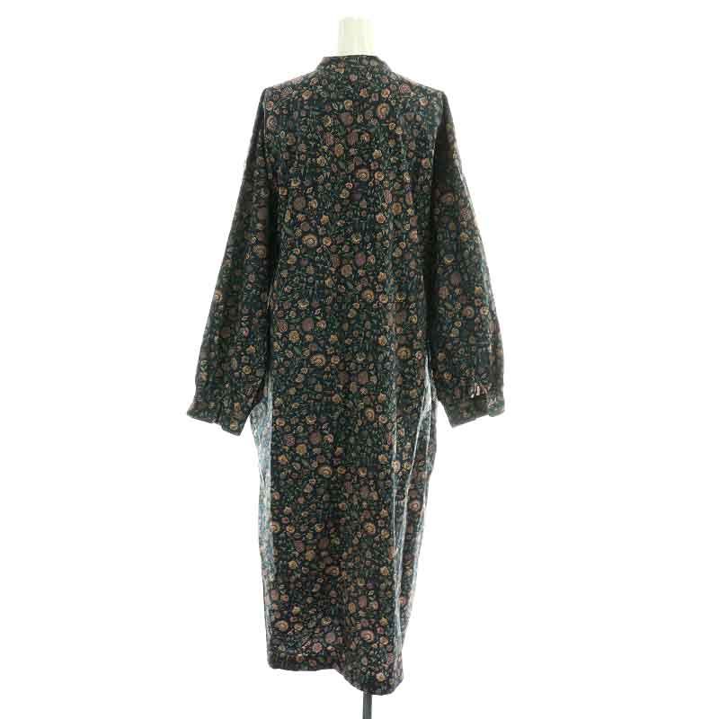 SOIL 花柄 ロングワンピース 長袖 ソイル SOIL シャツワンピース