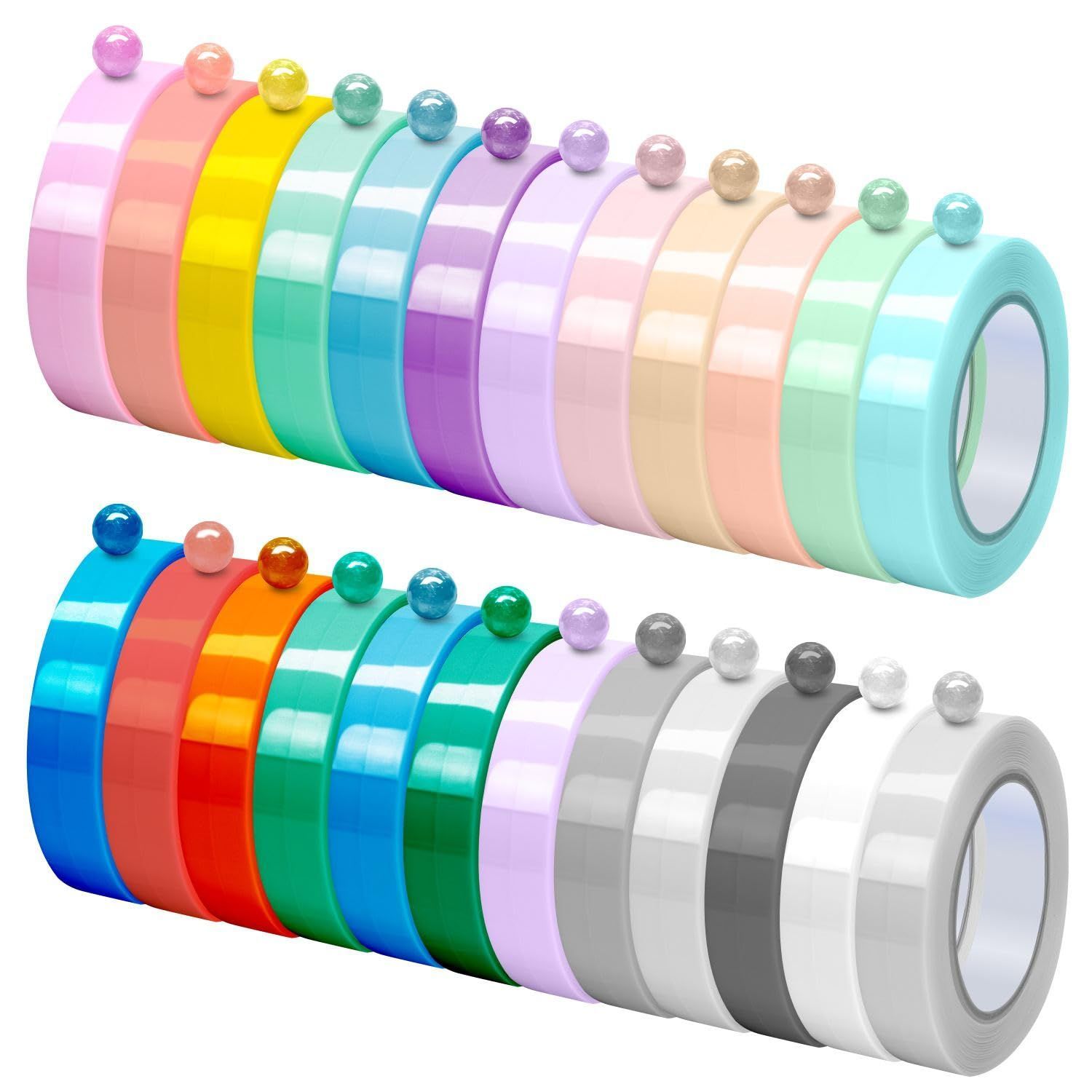 【数量限定】スティッキーボールテープ カラフル 24ロールセット おもちゃ 48mm テープボール用 カラフル テープボール DIY用品 KKLM ストレス解消グッズ